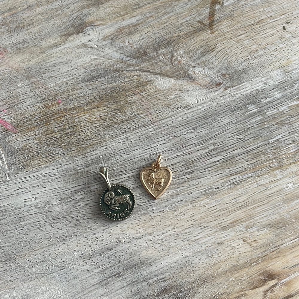 Aries women gold and sterling silver set of pendants